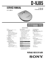 Предварительный просмотр 1 страницы Sony D-VJ85 Service Manual