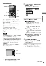 Preview for 31 page of Sony D-VM1 Operating Instructions  (primary manual) Operating Instructions Manual