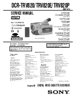 Sony D8 Digital Handycam DCR-TRV820E Service Manual preview