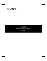 Preview for 1 page of Sony Dash HID-C10 Important Information Manual