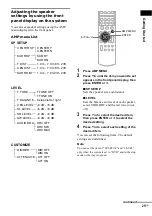 Предварительный просмотр 25 страницы Sony DAV-BC150 - Dvd Home Theater System Operating Instructions Manual