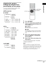 Предварительный просмотр 25 страницы Sony DAV-BC250 - Dvd Home Theater System Operating Instructions Manual