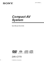 Sony DAV-C770 - Compact Av System Operating Instructions Manual preview