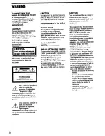 Предварительный просмотр 2 страницы Sony DAV-C900 - Compact Av System Operating Instructions Manual