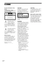 Предварительный просмотр 2 страницы Sony DAV-C990 - Compact Av System Operating Instructions Manual