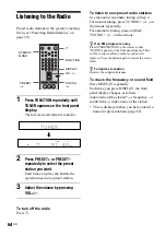 Предварительный просмотр 64 страницы Sony DAV-C990 - Compact Av System Operating Instructions Manual