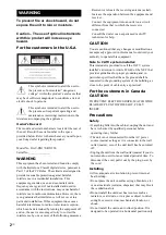 Предварительный просмотр 2 страницы Sony DAV-DX170 Operating Instructions (Main Stereo System) Operating Instructions Manual