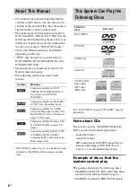 Предварительный просмотр 6 страницы Sony DAV-DX170 Operating Instructions (Main Stereo System) Operating Instructions Manual