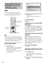 Предварительный просмотр 40 страницы Sony DAV-DX170 Operating Instructions (Main Stereo System) Operating Instructions Manual