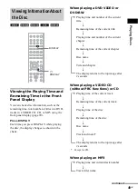 Предварительный просмотр 49 страницы Sony DAV-DX170 Operating Instructions (Main Stereo System) Operating Instructions Manual