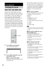 Предварительный просмотр 52 страницы Sony DAV-DX170 Operating Instructions (Main Stereo System) Operating Instructions Manual