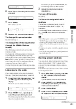 Предварительный просмотр 67 страницы Sony DAV-DX170 Operating Instructions (Main Stereo System) Operating Instructions Manual