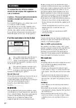 Предварительный просмотр 2 страницы Sony DAV-DX355 Operating Instructions Manual