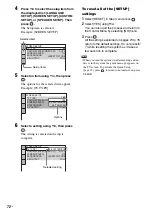 Предварительный просмотр 72 страницы Sony DAV-DX355 Operating Instructions Manual