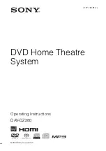 Предварительный просмотр 1 страницы Sony DAV-DZ280 Operating Instructions Manual