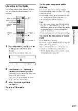 Предварительный просмотр 61 страницы Sony DAV-FC7 - Dvd Dream System Operating Instructions Manual