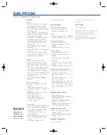 Preview for 2 page of Sony DAV-FR10W - Dvd Dream System Specification Sheet