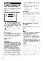 Предварительный просмотр 2 страницы Sony DAV-FX10 - Dvd Dream System Operating Instructions Manual