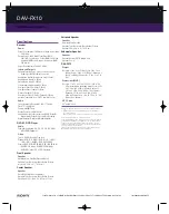 Preview for 2 page of Sony DAV-FX10 - Dvd Dream System Specifications