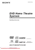 Предварительный просмотр 1 страницы Sony DAV-FX1000W Operating Instructions Manual