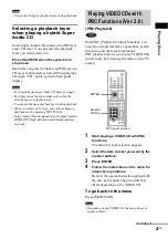 Предварительный просмотр 47 страницы Sony DAV-FX100W - Wireless Dvd Dream System Operating Instructions Manual