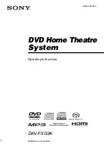 Sony DAV-FXG9K Operating Instructions Manual предпросмотр