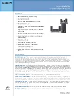 Preview for 1 page of Sony DAV-HDX267W - 5 Disc Dvd/cd Player Home Theater System Specifications