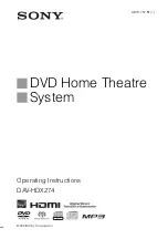 Preview for 1 page of Sony DAV-HDX274 - Bravia Theater System Operating Instructions Manual