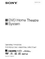 Sony DAV-HDX277WC - Bravia Theater System Operating Instructions Manual предпросмотр