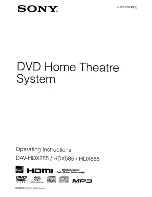 Sony DAV-HDX285 - Bravia Theater Home System Operating Instructions Manual preview