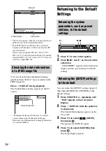 Preview for 74 page of Sony DAV-HDX287 Operating Instructions Manual