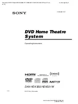 Preview for 1 page of Sony DAV-HDX500/I - Dvd Home Theater System Operating Instructions Manual