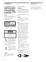 Preview for 2 page of Sony DAV-L8000 - Micro Satellite System Operating Instructions Manual