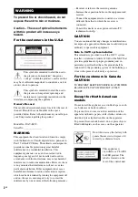 Предварительный просмотр 2 страницы Sony DAV-LF1 Operating Instructions Manual