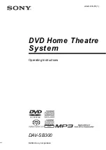 Sony DAV-SB300 Operating Instructions Manual предпросмотр