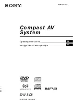 Sony DAV-SC8 Operating Instructions Manual preview