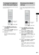 Предварительный просмотр 61 страницы Sony DAV-SC8 Operating Instructions Manual