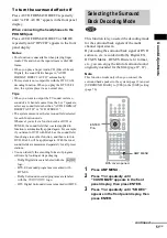 Предварительный просмотр 51 страницы Sony DAV-SR2 Operating Instructions Manual