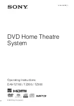 Sony DAV-TZ100 Operating Instructions Manual предпросмотр