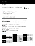 Предварительный просмотр 1 страницы Sony DAV-TZ140 Specification Sheet