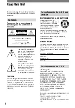 Preview for 2 page of Sony DCR-DVD103 Operating Manual