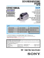 Sony DCR-DVD200 - Dvd Handycam Camcorder Service Manual preview