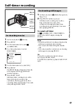 Предварительный просмотр 47 страницы Sony DCR DVD301 - 1MP DVD Handycam Camcorder Operating Instructions Manual