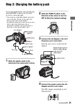 Preview for 21 page of Sony DCR DVD505 - 4MP DVD Handycam Camcorder Operating Manual