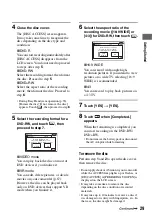 Preview for 29 page of Sony DCR DVD505 - 4MP DVD Handycam Camcorder Operating Manual