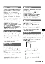 Preview for 71 page of Sony DCR DVD505 - 4MP DVD Handycam Camcorder Operating Manual