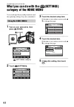 Preview for 62 page of Sony DCR DVD808E - Handycam - Camcorder Operating Manual