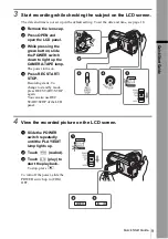 Предварительный просмотр 9 страницы Sony DCR-HC1000 - Digital Handycam Camcorder Operation Manual