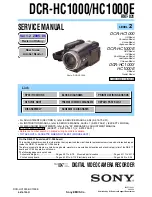 Sony DCR-HC1000 - Digital Handycam Camcorder Service Manual preview