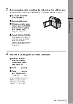 Предварительный просмотр 9 страницы Sony DCR-HC20 - Digital Handycam Camcorder Operation Manual